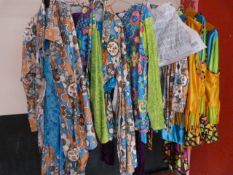 *Eight Assorted 70's Style Dresses, Tops, and Trou