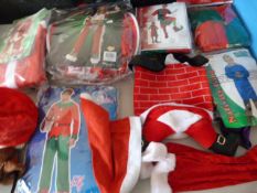 *Bag of Christmas Costumes Including Elves, Santa,