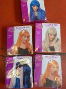 *Five Assorted Glamour Wigs