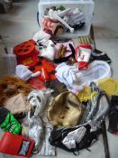 *Large Box of Masks, Hats, Rings, etc.