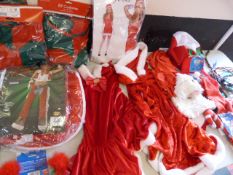 *Box of Christmas Costumes Including Cowgirl, Elf,