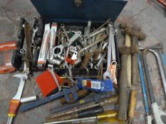 Quantity of Assorted Tools Including Spanners, Saw