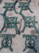 Two Pair of Cast Iron Bench Ends and a Pair of Cas