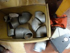 *Box of Large Steel Pipe Angles, etc.
