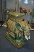 Green Indian Elephant Plant Stand