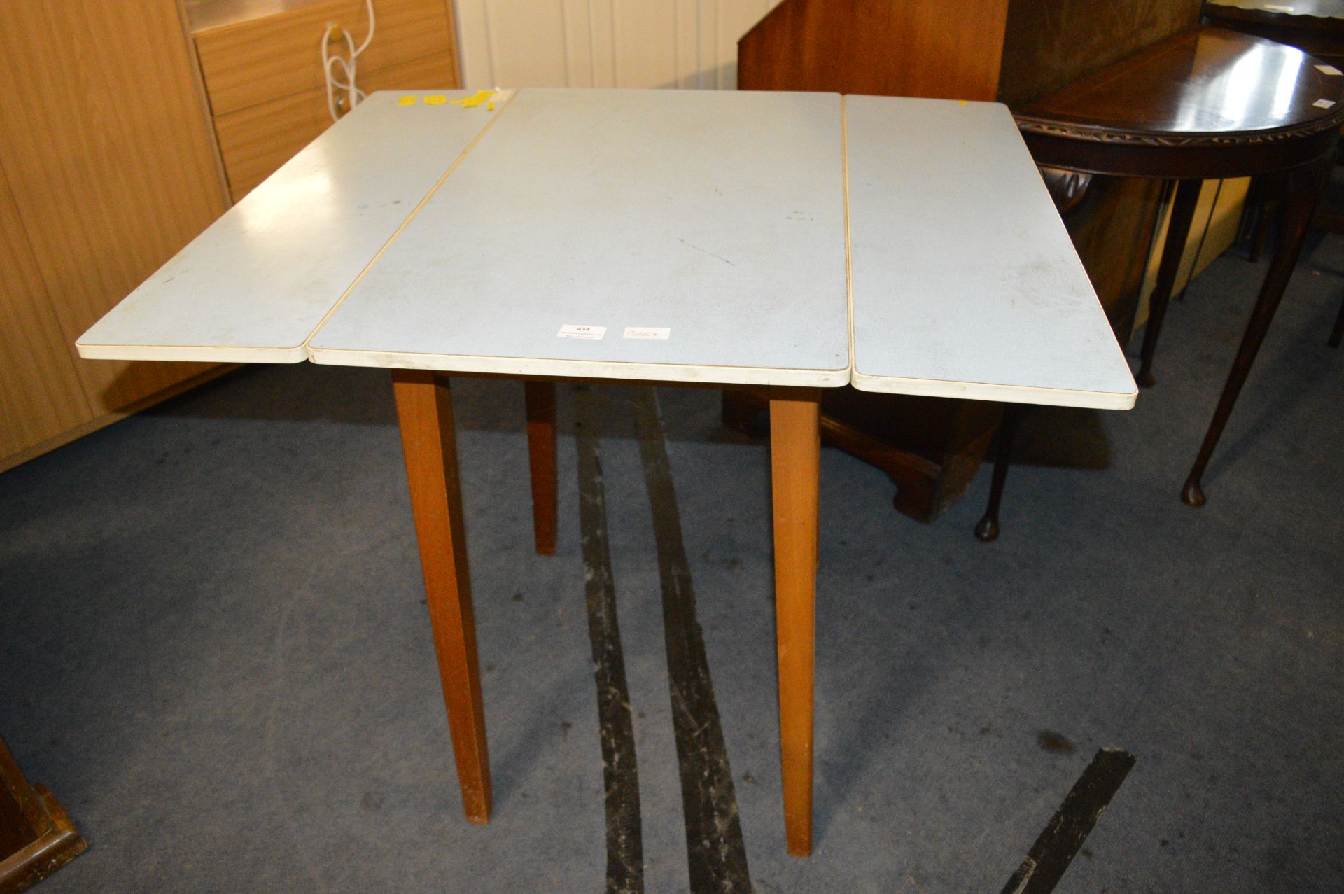 Vintage Blue Melamine Topped Kitchen Table