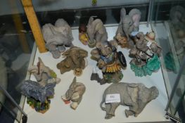 Ten Assorted Elephant Figurines Including Some in