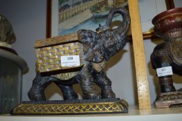 Ornate Gilt Elephant Carrying Basket