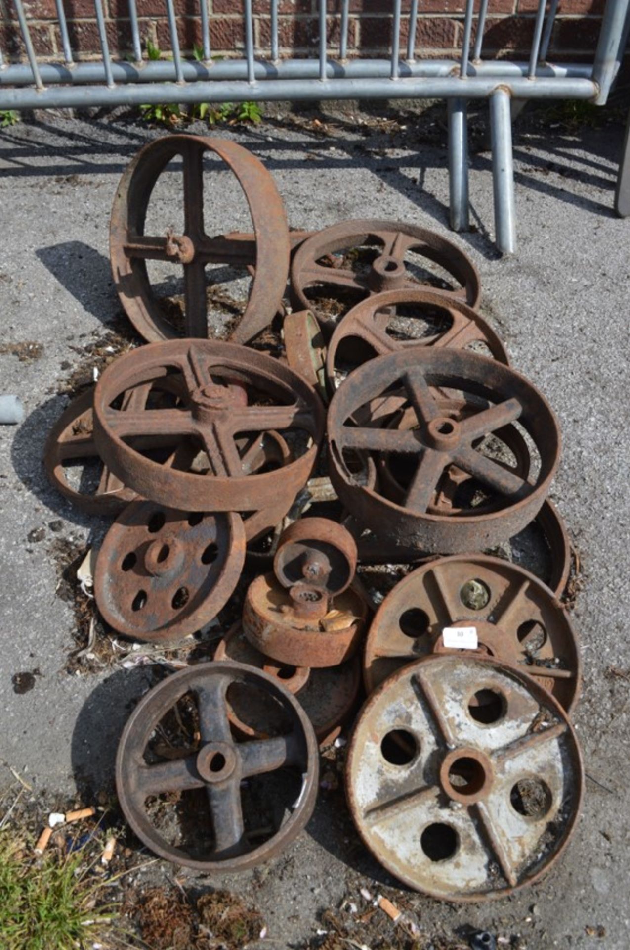 Large Collection of Cast Iron Wheels