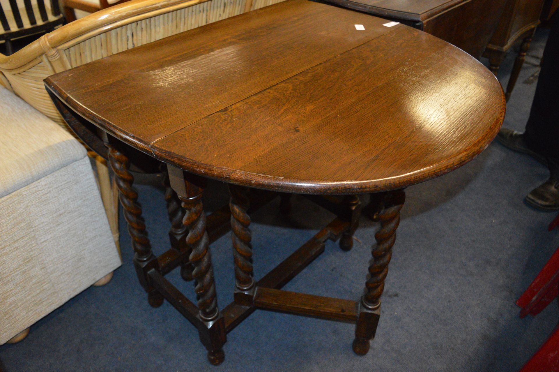 Oak Barley Twist Drop Leaf Table