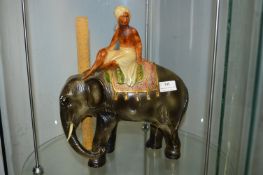 Plaster Elephant with Young Girl Rider