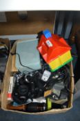 Box Containing Assorted Photography Equipment