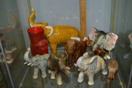 Eight Assorted Ceramic Elephant Figurines