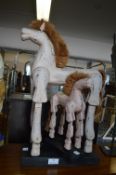 Pair of Carved Wooden Horses