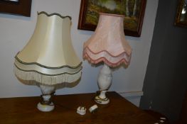 Pair of Marble Table Lamps