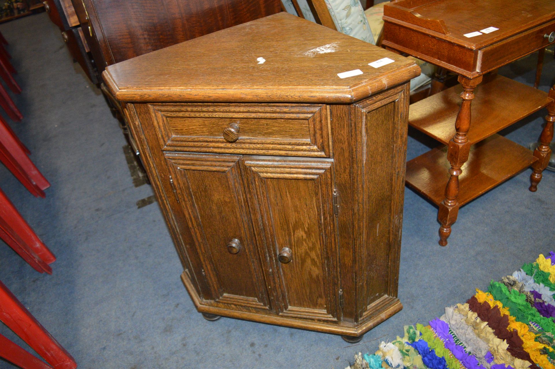 Small Oak Corner Corner Cupboard