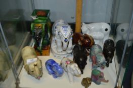 Twelve Assorted Elephant Figurines (One AF)