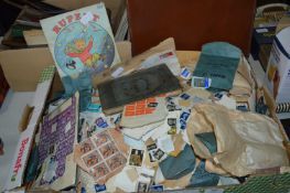 Tray Lot; Quantity of Stamps, Rupert Book, Bank Ba