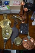 Collection of Brassware Including Bellows, Warming