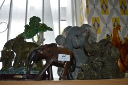 Four Assorted Elephants Including Juliana Collecti