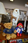 Owl, Teddy Bear and a Paddington Bear