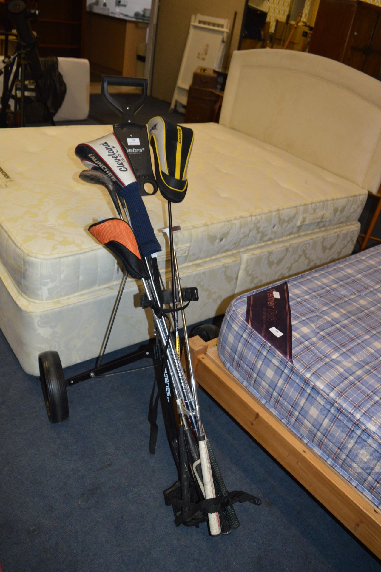 Master Golf Trolley and Assorted Clubs