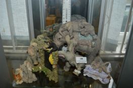 Collection of Six Tuskers Elephant Ornaments Inclu