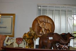Collection of Assorted Elephants Including Wooden