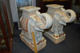 Pair of Large Elephant Plant Stands