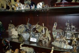 Collection of Sixteen Glass Elephant Figurines