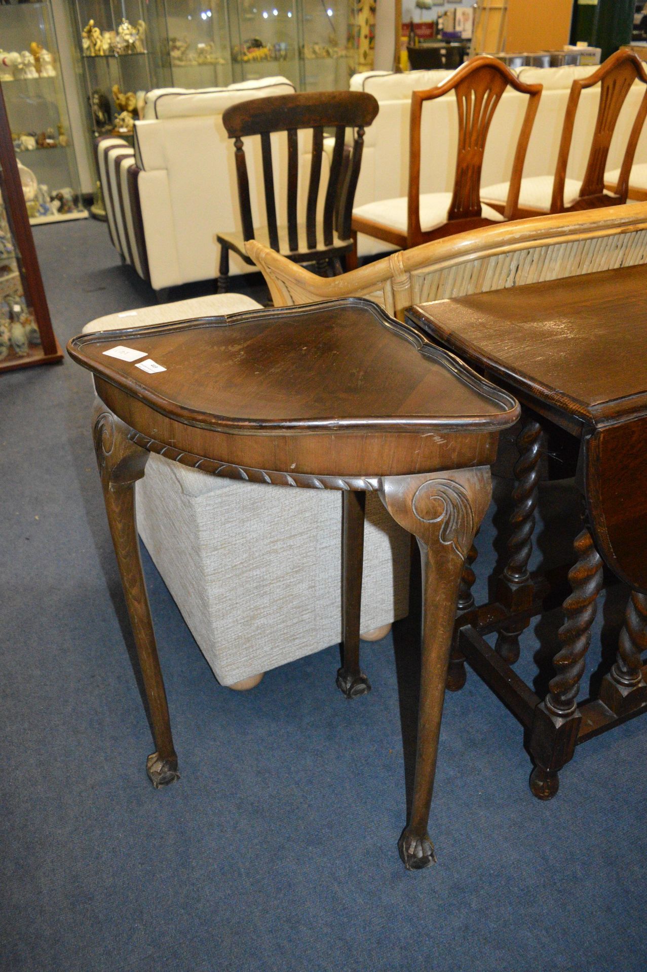 Small Walnut Corner Table