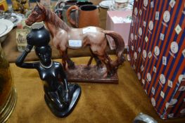 Ornamental Horse and Oriental Lady