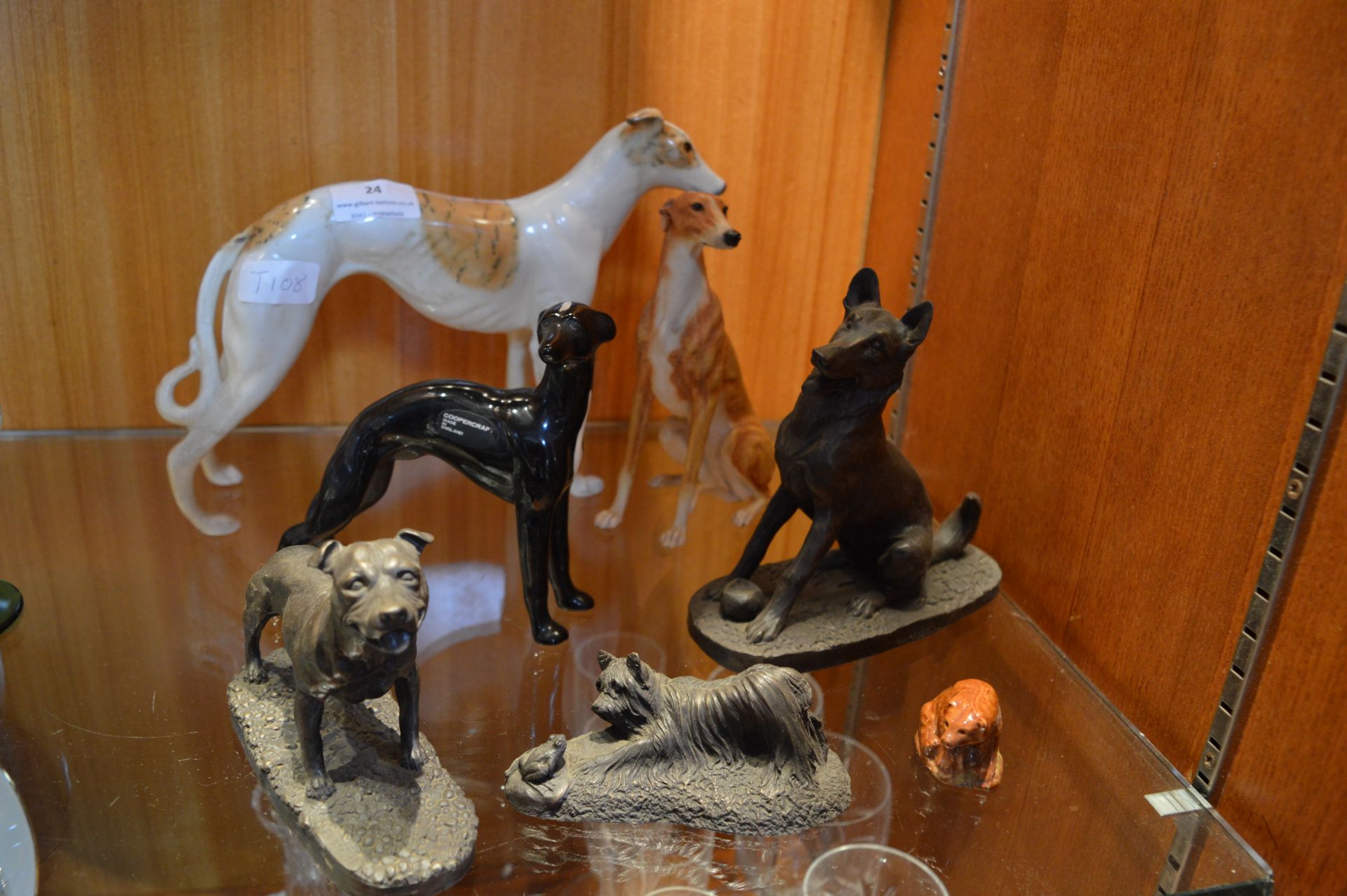 Collection of Six Ornamental Greyhounds and Other