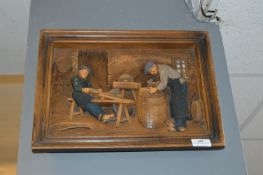 Hand Carved Wooden Picture - Barrel Makers