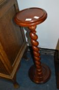 Mahogany Effect Barley Twist Plant Stand