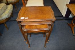 Nest of Three Walnut Style Tables