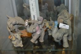 Collection of Six Tuskers Elephant Ornaments