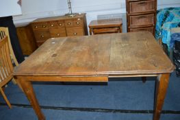 Victorian Oak Wind Out Dining Table with Tapered L