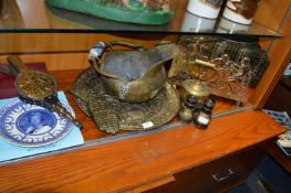 Collection of Brassware Including Coal Scuttle, Ma