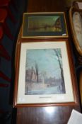 Pair of Framed Pictures - Town Scenes