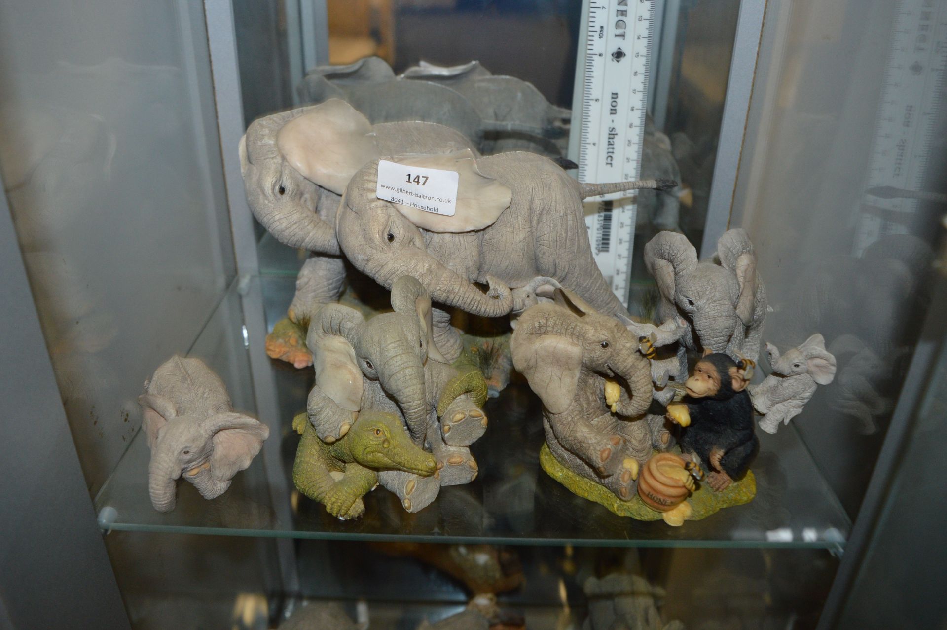 Collection of Six Tuskers Elephant Ornaments