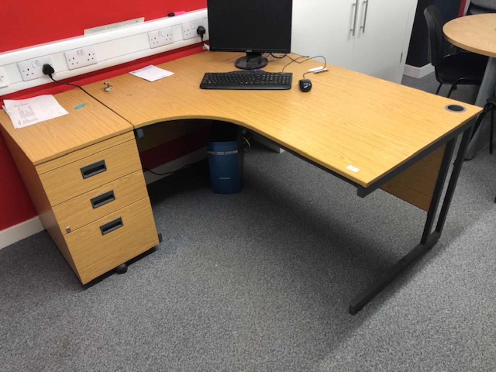 *L-Shape Desk with Left Hand Return and Three Draw