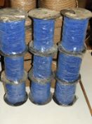 Nine Rolls of Braided Blue Thread