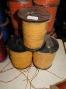 Three Rolls of Yellow Braided Thread