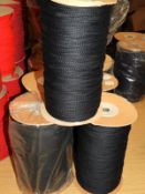 Three Rolls of Black Drawstring Cord