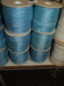 Six Rolls of Blue & Silver Braided Ribbon