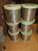 Six Rolls of Multicoloured Braided Thread
