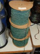 Three Rolls of Green Braided Thread