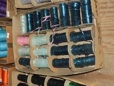 Box Containing Assorted Wools, Braids, Sequins, et