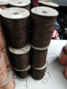Six Rolls of Brown Glitter Machine Knitting Wool